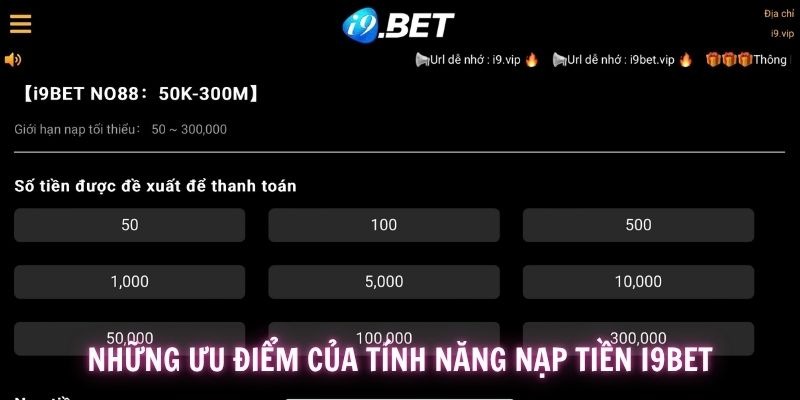 Thủ tục nạp vốn cá cược vào tài khoản i9BET không có quy định thu phí